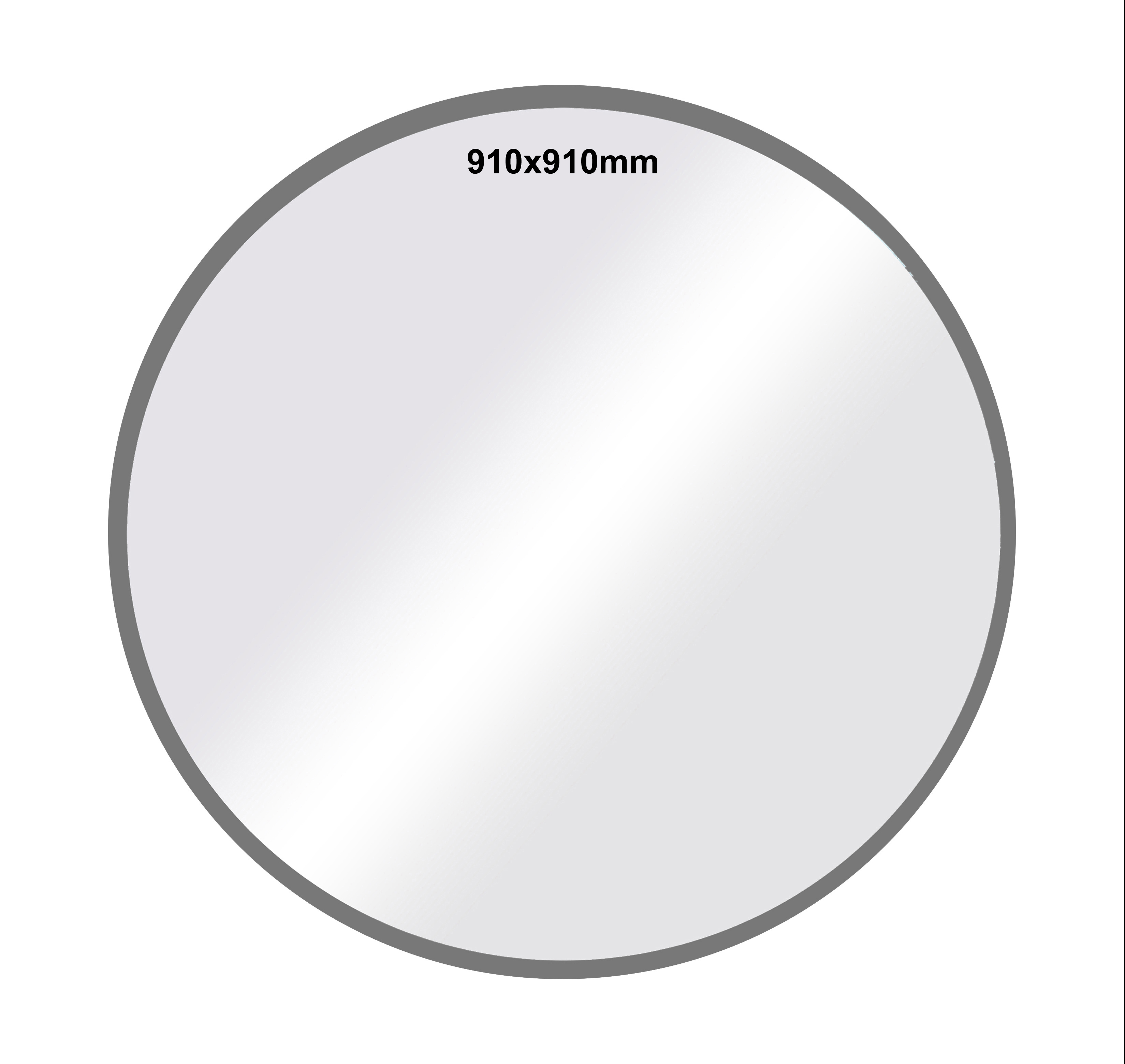 EMC016 Wall décor art mirror modern round dark grey frame 910mm